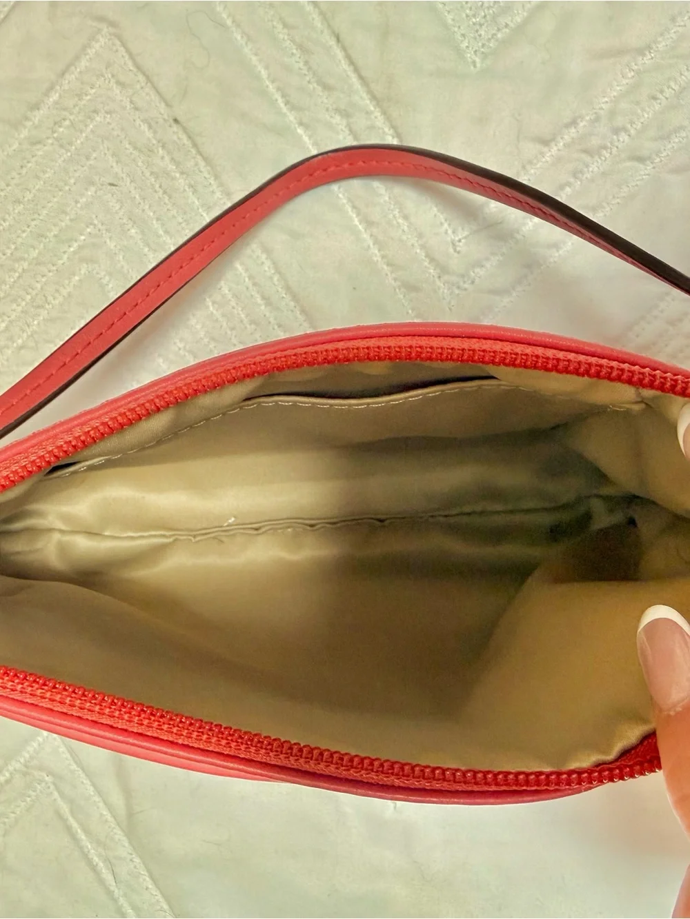 Coach Coral Pink Leather Wristlet Clutch